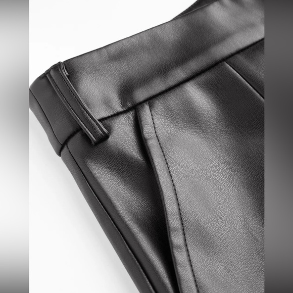 Cider Faux leather straight leg middle waist crop trouser - Picture 2 of 3